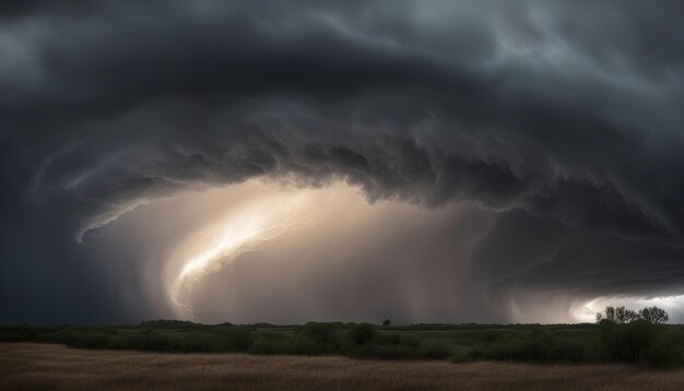 Foto relâmpago na tempestade na noite