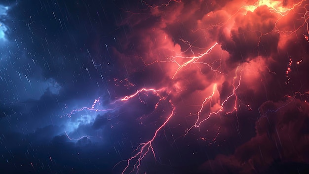 relámpagos en la noche tormentoso relámpago en la oscuridad relámpages de fondo tormenta en la oscuridade