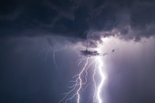 Foto relámpagos y truenos impactan audazmente en la tormenta de verano