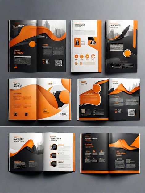 Foto relatório anual modelo de folheto de brochura de capa preta design de publicidade de negócios de revistas anúncios catálogo de livros infografias elemento layout vetorial em tamanho a4