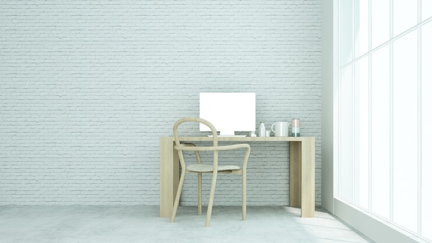 Relax-Loft-Raum Dekorative Wand Beton im Kondominium - 3D-Rendering