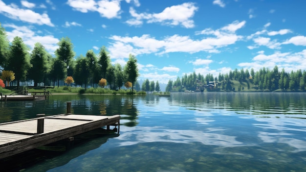 Foto relaxa-te no lago.