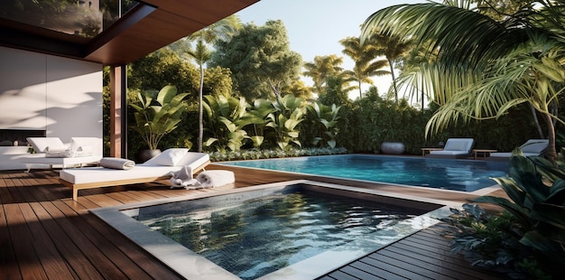 Relaxamento natação céu luxo tropical viagem resort piscina casa de férias Villa azul jardim hotel propriedade período de férias verão casa agua propriedade bela arquitetura