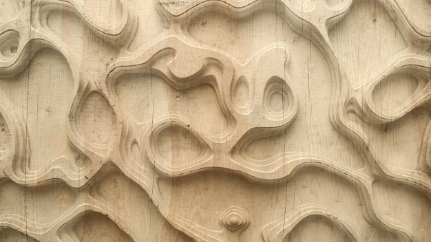 Relief abstrakte Textur aus Holz, Stein oder anderem Material. 3D-Darstellung, 3D-Rendering.