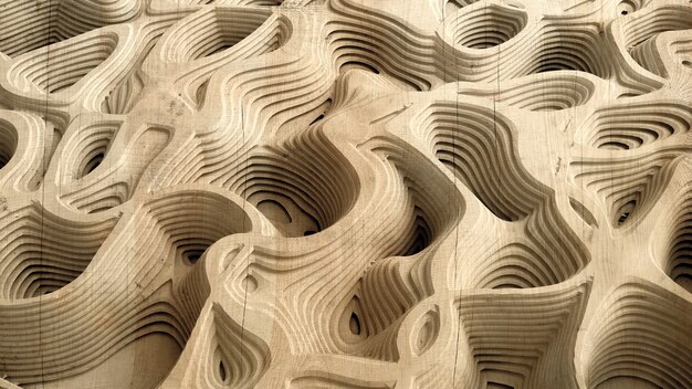 Relief abstrakte Textur aus Holz, Stein oder anderem Material. 3D-Darstellung, 3D-Rendering.