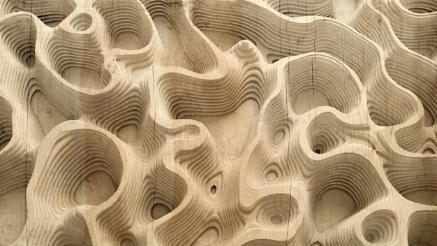 Relief abstrakte Textur aus Holz, Stein oder anderem Material. 3D-Darstellung, 3D-Rendering.