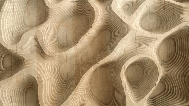 Relief abstrakte Textur aus Holz, Stein oder anderem Material. 3D-Darstellung, 3D-Rendering.