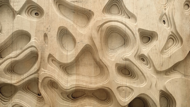 Relief abstrakte Textur aus Holz, Stein oder anderem Material. 3D-Darstellung, 3D-Rendering.