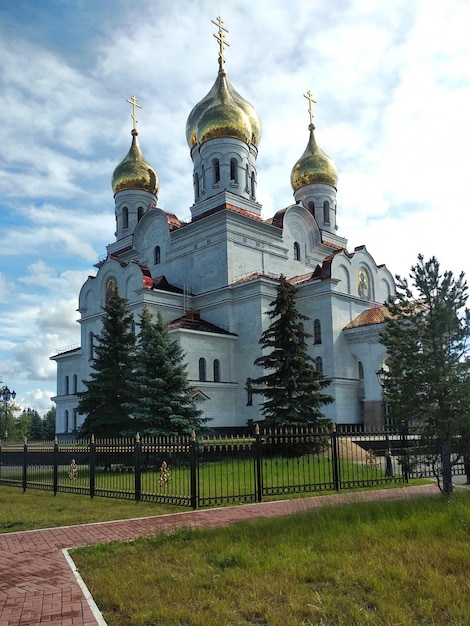 Religiöses orthodoxes Denkmal. Kathedrale des Erzengels Michael von Gott. Archangelsk, Russland.