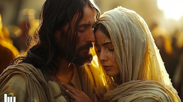 Foto religión cristianismo y jesucristo señor reunió a sus seguidores en la colina y predica la bondad y el perdón viajando a israel para ayudar a los necesitados y la iluminación