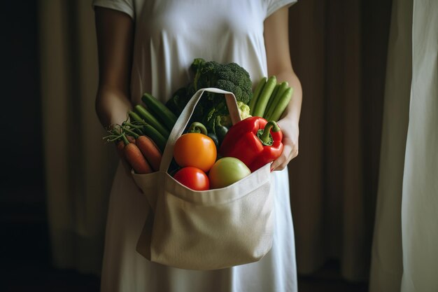 Rellena varias verduras con bolsas ecológicas