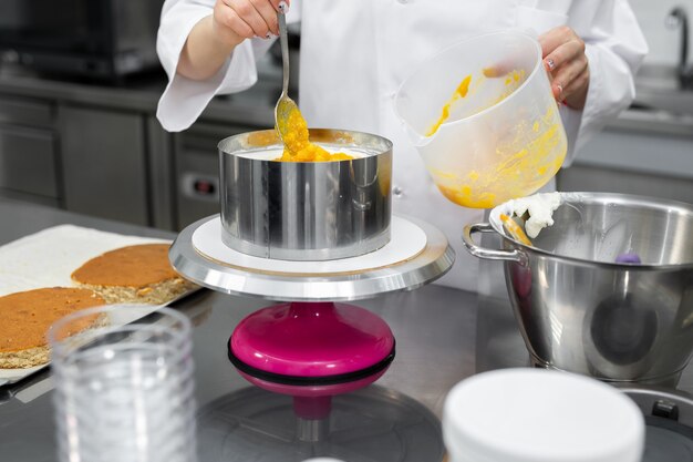 Relleno de mangos para la tarta.