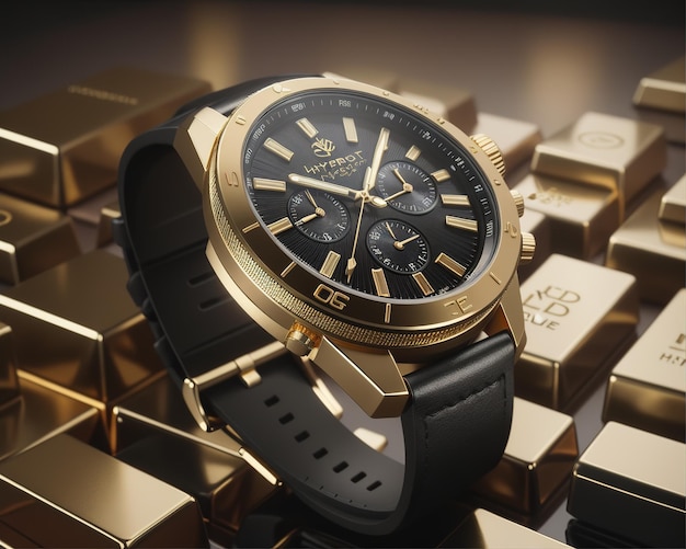 Relógio analógico de ouro de luxo para homens e mulheres