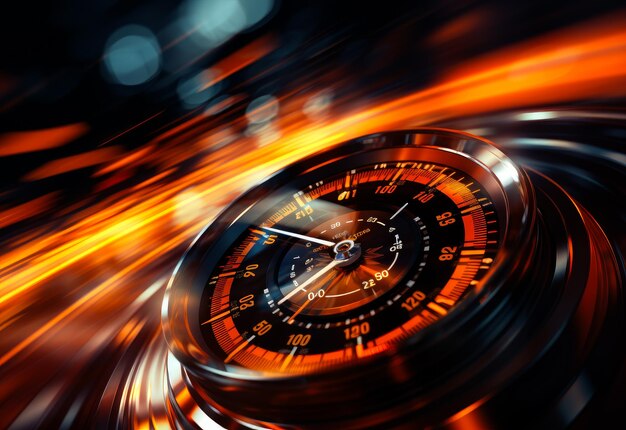 Foto relógio azulado de luz brilhante ilustração de fluxo rápido do tempo ia geradora