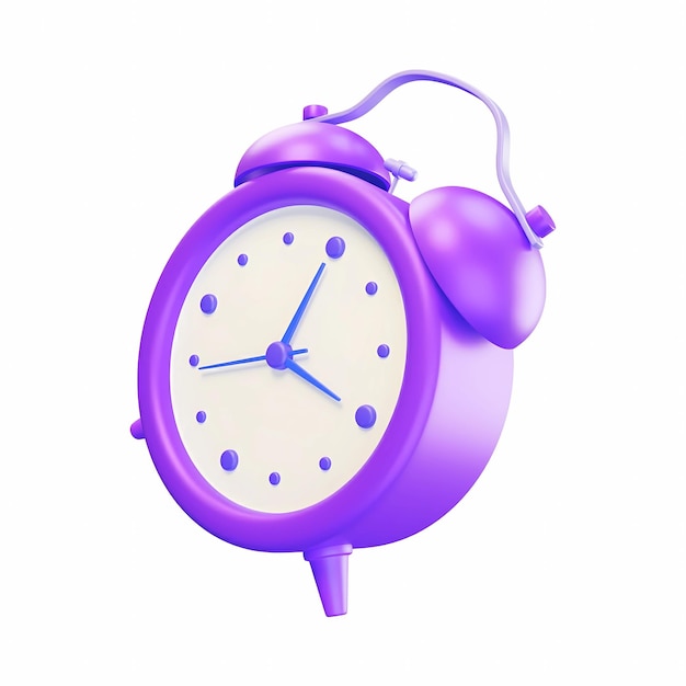Relógio de alarme 3D roxo