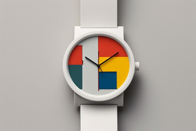 Foto relógio de pulso em estilo moderno e retro por design de cores de luxo criado com tecnologia de ia generativa