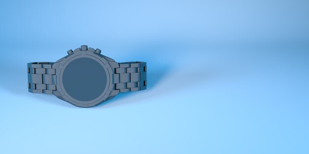 Foto relógio de pulso moderno close-up em luz azul