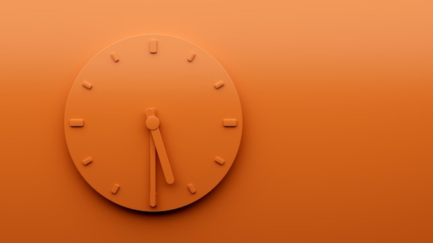 Relógio laranja mínimo 530 e meia cinco o39clock abstrato Relógio de parede minimalista 1730 ilustração 3d