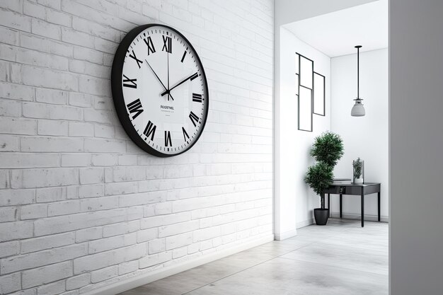 Relógio na parede com fundo branco