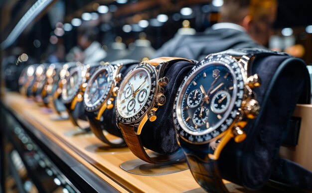 Relógios de luxo na loja Conceito de negócio