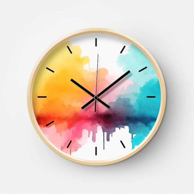 Reloj acuarela estilo de arte fondo blanco alto qu