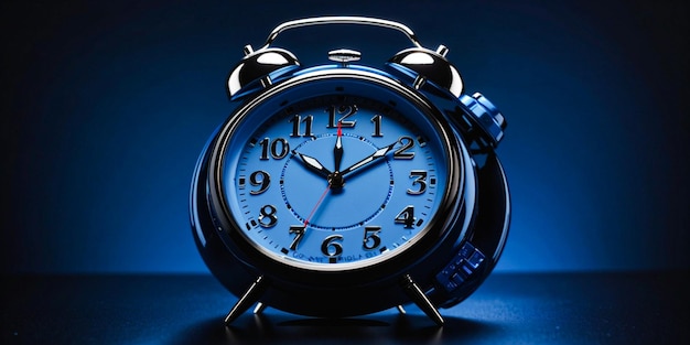 Foto reloj de alarma azul