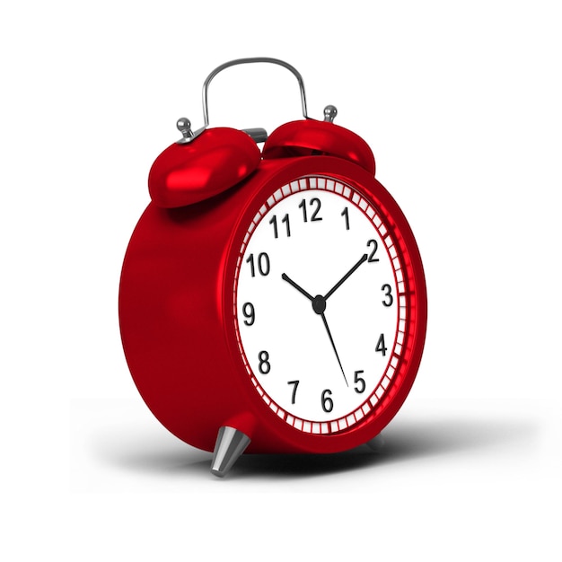 Reloj de alarma colorido para su proyecto de tiempo de activos aislado en fondo blanco