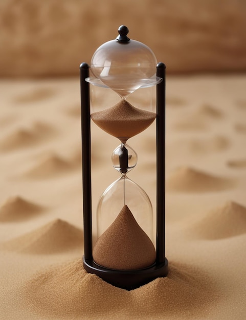 un reloj de arena con arena que simboliza la cuenta atrás