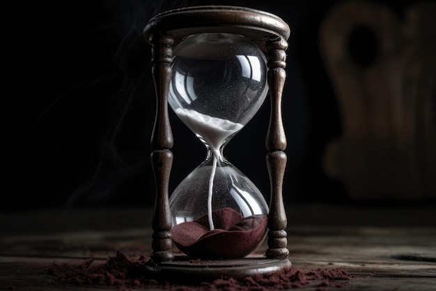 Reloj de arena sobre fondo oscuro El tiempo se acaba IA generativa