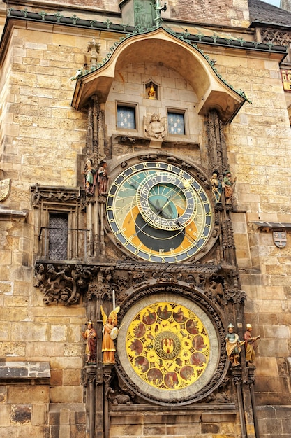 Reloj astronómico del Ayuntamiento de la Ciudad Vieja en el centro de la ciudad de Praga, República Checa