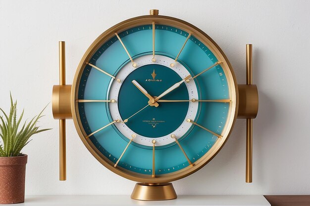 El reloj atómico moderno de mediados de siglo como un reloj elegante