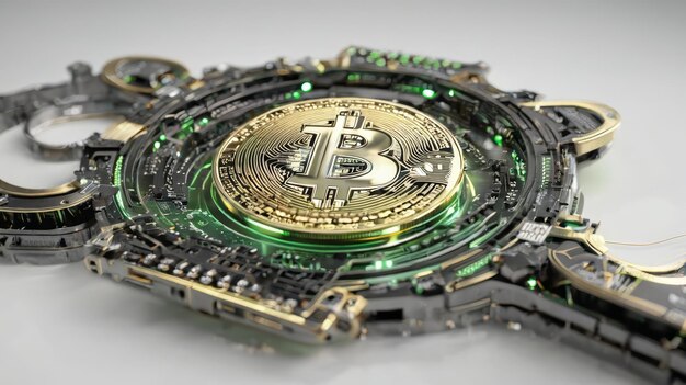 Un reloj con Bitcoin en la caja