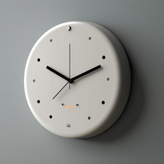 Un reloj blanco con la hora de las 12:00.