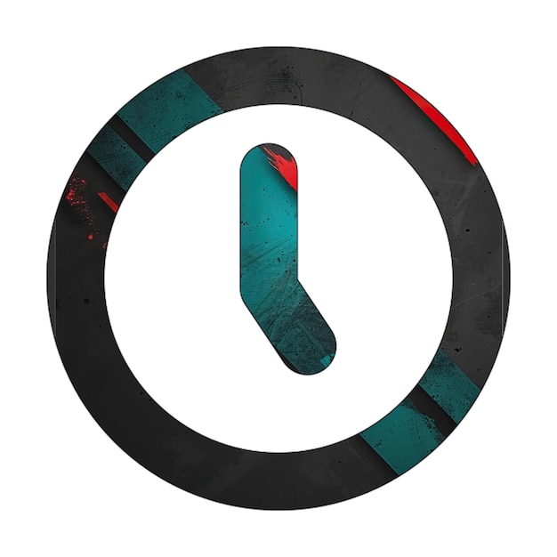 Foto reloj cinco icono diagonal negro verde rojo