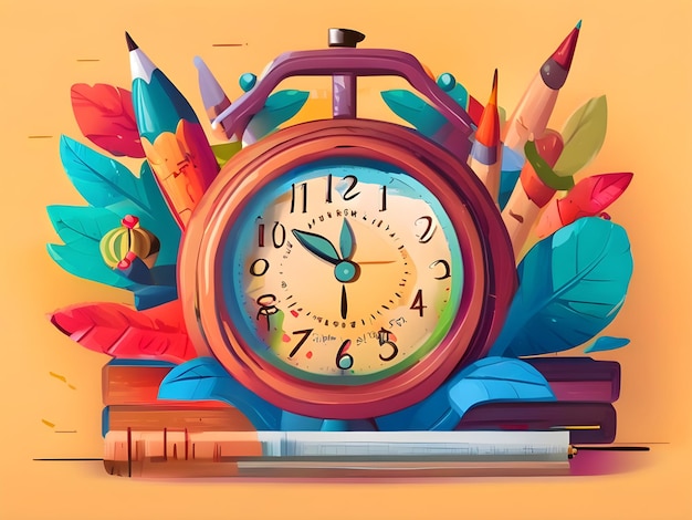 Un reloj de clase con Time Well Spent como un recordatorio del invaluable tiempo AI Generar imagen