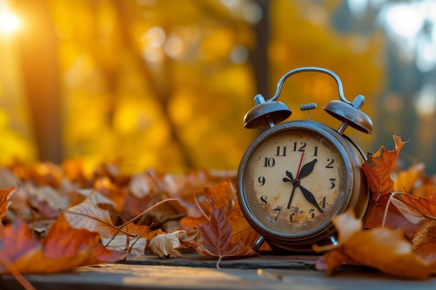 Foto reloj de despertador de otoño generar ai