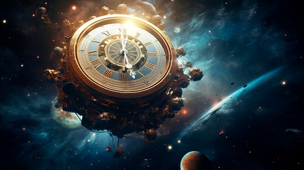 Reloj espacial en el universo IA generativa