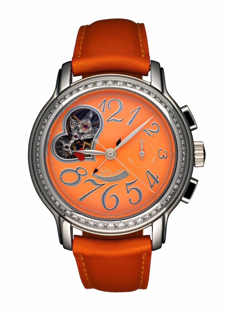 Reloj femenino aislado sobre fondo blanco.
