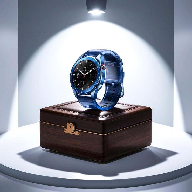 un reloj inteligente aislado en el fondo