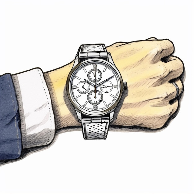 Un reloj en la mano arte digital