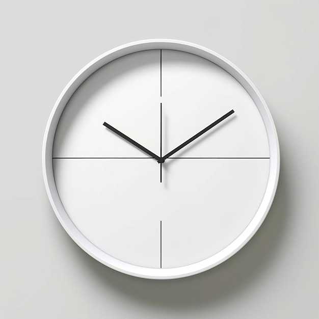 Reloj minimalismo estilo de arte fondo blanco de alta calidad