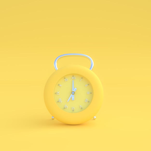 reloj moderno color amarillo pastel