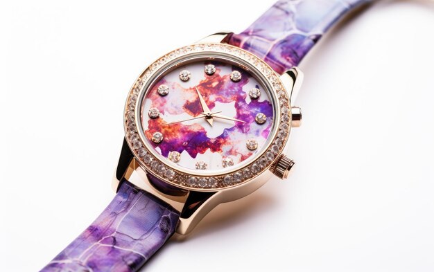 reloj de mujer aspecto elegante vista sobre fondo blanco