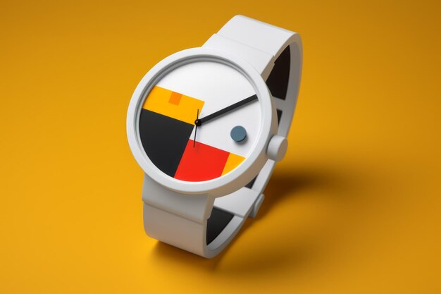 Reloj de muñeca en estilo moderno y retro por diseño de colores de lujo creado con tecnología de IA generativa