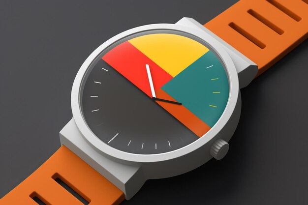 Reloj de muñeca en estilo moderno y retro por diseño de colores de lujo creado con tecnología de IA generativa