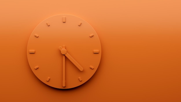 Reloj naranja mínimo 430 Las cuatro y media de la tarde Reloj de pared minimalista abstracto 1630 Ilustración 3d