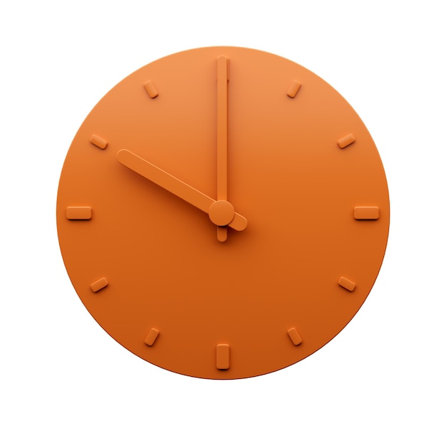 Reloj naranja mínimo Diez 10 o39 reloj Reloj de pared minimalista abstracto Ilustración 3d