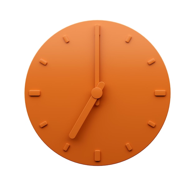 Reloj naranja mínimo Seven 7 o39clock reloj de pared minimalista abstracto Ilustración 3d