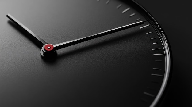 un reloj negro con un reloj rojo y una cara negra con un dial rojo y un rostro negro con una mano blanca un