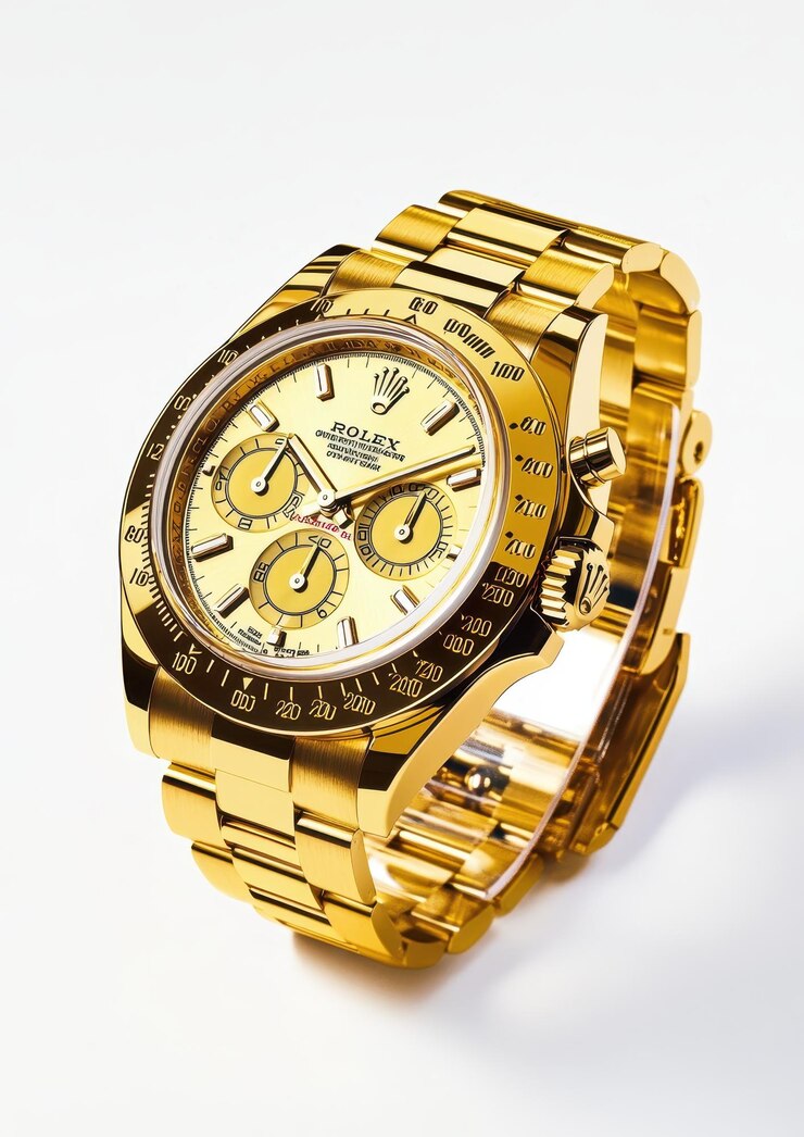 un reloj de oro y plata con la palabra Rolex en la cara